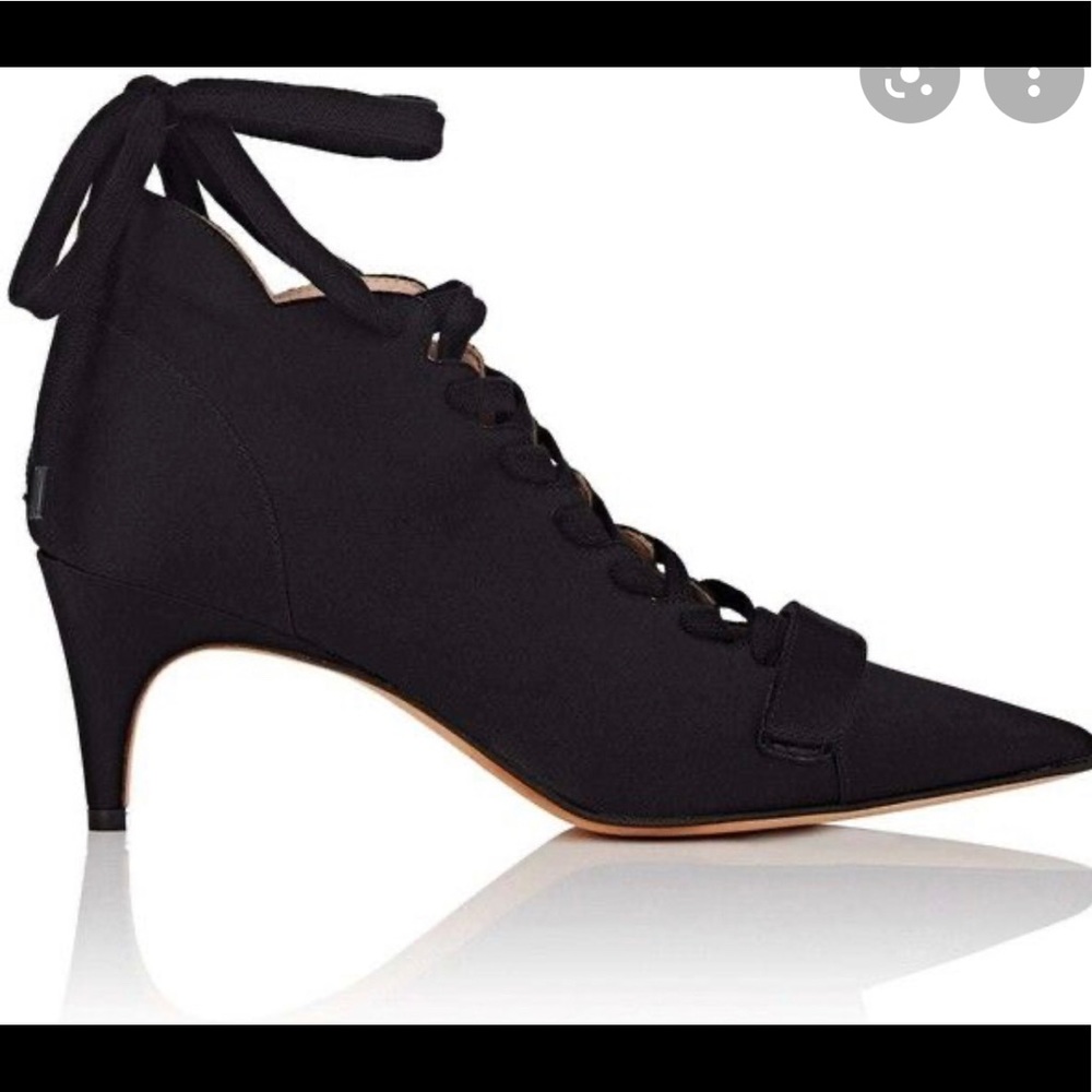 Derek Lam Black Suede Montparnasse Laceup Bootie 7